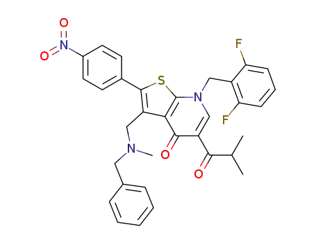 3-(N-benzyl-N-methylaminomethyl)-7-(2,6-difluorobenzyl)-4,7-dihydro-5-isobutyryl-2-(4-nitrophenyl)-4-oxothieno[2,3-b]pyridine