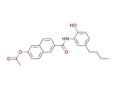 Molecular Structure of 141125-02-2 (2-Naphthalenecarboxamide, 6-(acetyloxy)-N-(5-butyl-2-hydroxyphenyl)-)