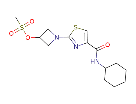 Molecular Structure of 429667-24-3 (4-Thiazolecarboxamide,
N-cyclohexyl-2-[3-[(methylsulfonyl)oxy]-1-azetidinyl]-)