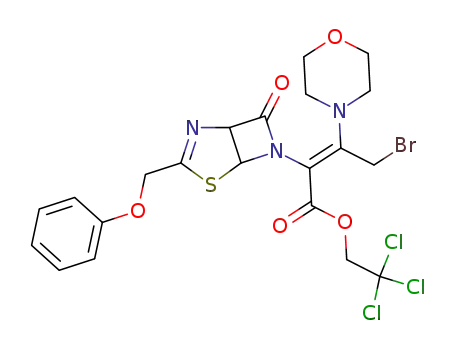 2,2,2-trichloroethyl α-[3-phenoxymethyl-7-oxo-4-thia-2,6-diazabicyclo[3,2,0]hept-2-en-6-yl]-α-[2-bromo-1-(morpholin-4-yl)ethylidene]acetate