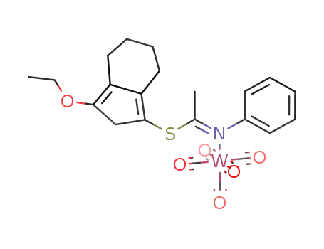 pentacarbonyl[N-phenylthioacetimidic acid (3-ethoxy-4,5,6,7-tetrahydro-3aH-inden-1-yl) ester-N]tungsten