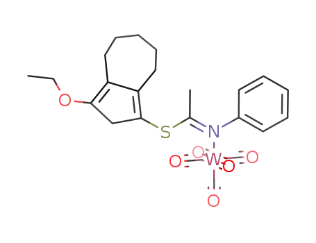 pentacarbonyl[N-phenylthioacetimidic acid (3-ethoxy-4,5,6,7,8-pentahydro-3aH-azulen-1-yl) ester-N]tungsten