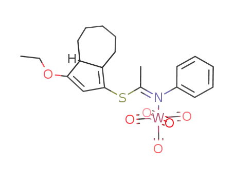 syn-pentacarbonyl[N-phenylthioacetimidic acid (3-ethoxy-4,5,6,7,8-pentahydro-3aH-azulen-1-yl) ester-N]tungsten
