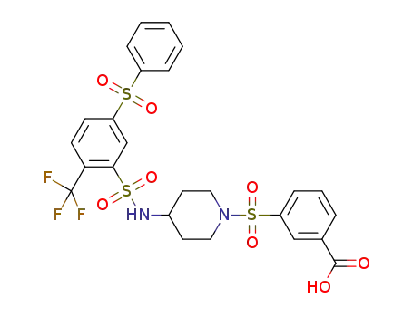 3-([4-(([5-(phenylsulfonyl)-2-(trifluoromethyl)phenyl]sulfonyl)amino)piperidin-1-yl]sulfonyl)benzoic acid