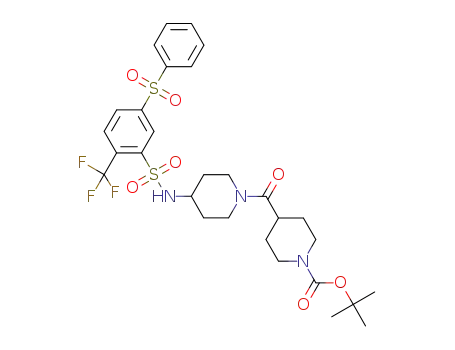 tert-butyl 4-([4-(([5-(phenylsulfonyl)-2-(trifluoromethyl)phenyl]sulfonyl)amino)piperidin-1-yl]carbonyl)piperidine-1-carboxylate