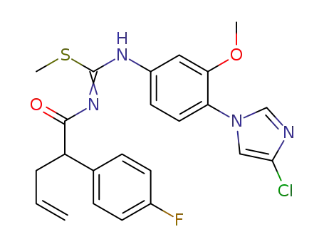 methyl N-4-(4-chloro-1H-imidazol-1-yl)-3-methoxyphenyl-N'-(2-(4-fluorophenyl)pent-4-enoyl)carbamimidothioate