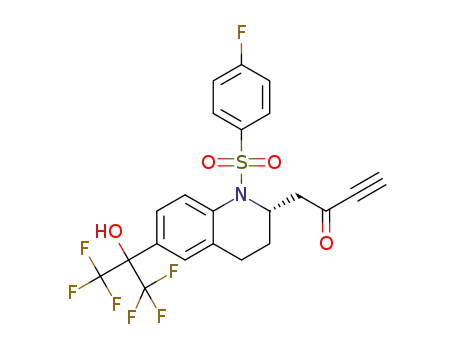 (S)-1-(1-((4-fluorophenyl)sulfonyl)-6-(1,1,1,3,3,3-hexafluoro-2-hydroxypropan-2-yl)-1,2,3,4-tetrahydroquinolin-2-yl)but-3-yn-2-one