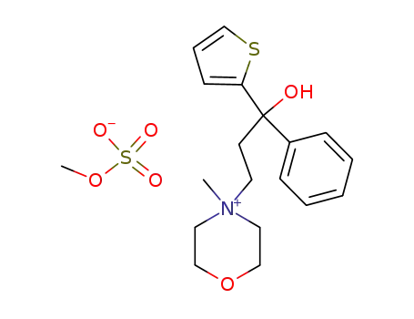 Molecular Structure of 6504-57-0 (4-[3-hydroxy-3-phenyl-3-(2-thienyl)propyl]-4-methylmorpholinium methyl sulphate)