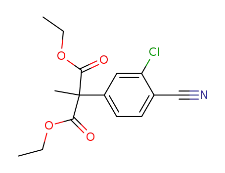 Molecular Structure of 138568-89-5 (Propanedioic acid, (3-chloro-4-cyanophenyl)methyl-, diethyl ester)