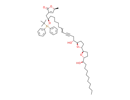 (S)-3-{(E)-(2R,13R)-2-(tert-Butyl-diphenyl-silanyloxy)-13-hydroxy-13-[(2R,5R,2'R,5'R)-5'-((R)-1-hydroxy-undecyl)-octahydro-[2,2']bifuranyl-5-yl]-tridec-8-en-10-ynyl}-5-methyl-5H-furan-2-one