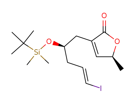 (E)-(2'R,5S)-3-(5'-iodo-2'-tert-butyldimethylsilyloxy)pent-4'-enyl-2,5-dihydro-5-methylfuran-2-one