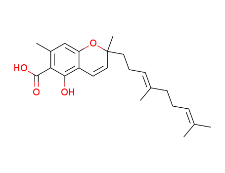 Molecular Structure of 635703-89-8 (2H-1-Benzopyran-6-carboxylic acid,
2-[(3E)-4,8-dimethyl-3,7-nonadienyl]-5-hydroxy-2,7-dimethyl-)