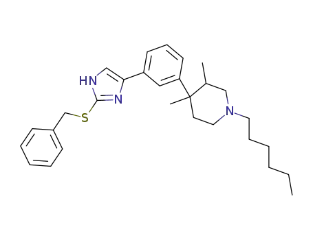 4-(3-(2-(benzylsulfanyl)-1H-imidazol-4-yl)phenyl)-1-hexyl-3,4-dimethylpiperidine