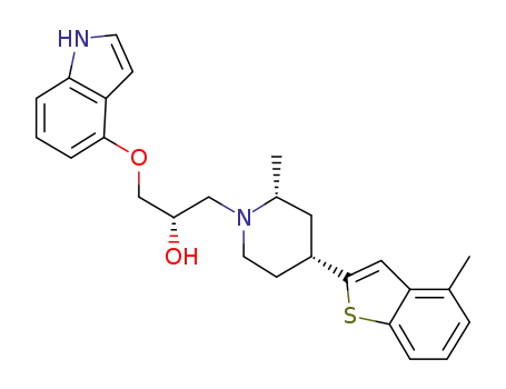 (2S)-(-)-1-(1H-indol-4-yl)oxy-3-[(2R,4R)-4-(4-methylbenzo[b]thiophen-2-yl)-2-methylpiperidinyl]-2-propanol