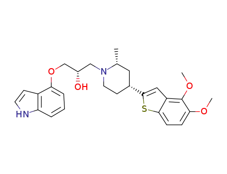 (2S)-(-)-3-[(2R,4R)-4-(4,5-dimethoxybenzo[b]thiophen-2-yl)-2-methylpiperidinyl]-1-(1H-indol-4-yl)oxy-2-propanol