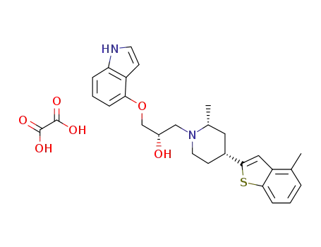 (2S)-(-)-1-(1H-Indol-4-yl)oxy-3-[(2R,4R)-4-(4-methylbenzo[b]thiophen-2-yl)-2-methylpiperidinyl]-2-propanol oxalate