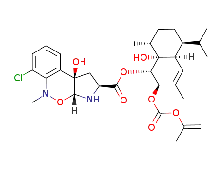 (1S,2R,4aS,5S,8R,8aR)-8a-hydroxy-3,8-dimethyl-2-({[(1-methylethenyl) oxy] carbonyl} oxy)-5-(1-methylethyl)-1,2,4a,5,6,7,8,8a-octahydronaphthalen-1-yl (2S,3aR,9bR)-6-chloro-9b-hydroxy-5-methyl-1,2,3,3a,5,9b-hexahydropyrrolo[2,3-c][2,1]benzoxazine-2-carboxylate