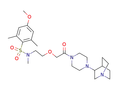 Molecular Structure of 766558-09-2 (Piperazine,
1-(1-azabicyclo[2.2.2]oct-3-yl)-4-[[2-[[(4-methoxy-2,6-dimethylphenyl)sulf
onyl]methylamino]ethoxy]acetyl]-)