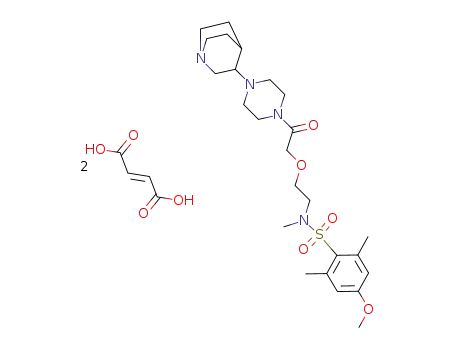 N-[2-[2-[4-[(3RS)-1-azabicyclo[2.2.2]oct-3-yl]-1-piperazinyl]-2-oxo-ethoxy]ethyl]-4-methoxy-N,2,6-trimethylbenzene-sulphonamide difumarate