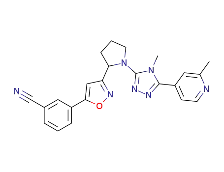 3-(3-{1-[4-Methyl-5-(2-methyl-pyridin-4-yl)-4H-[1,2,4]triazol-3-yl]-pyrrolidin-2-yl}-isoxazol-5-yl)-benzonitrile