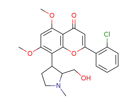 (+)-trans-2-(2-chlorophenyl)-8-(2-hydroxymethyl-1-methyl-pyrrolidin-3-yl)-5,7-dimethoxy-chromen-4-one