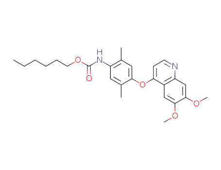 hexyl N-{4-[(6,7-dimethoxy-4-quinolyl)oxy]-2,5-dimethylphenyl}carbamate