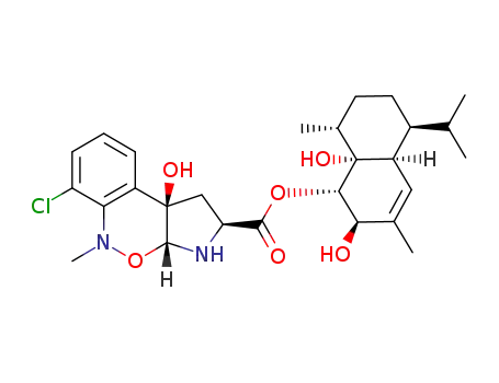 (1S,4aS,5S,8aR)-2, 8a-dihydroxy-3,8-dimethyl-5-(1-methylethyl)-1,2,4a,5,6,7,8,8a-octahydronaphthalen-1-yl (2S,3aR,9bR)-6-chloro-9b-hydroxy-5-methyl-1,2,3,3a,5,9b-hexahydropyrrolo[2,3-c][2,1]benzoxazine-2-carboxylate