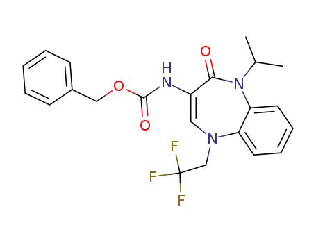 3-Benzyloxycarbonylamino-1-(2-propyl)-5-(2,2,2-trifluoroethyl)-1,5-benzodiazepine-2-one