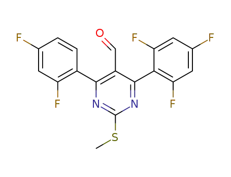 4-(2,4,6-trifluorophenyl)-6-(2,4-difluorophenyl)-2-(methylthio)-5-pyrimidine carboxaldehyde