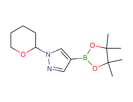 Molecular Structure of 1003846-21-6 (1-(2-Tetrahydropyranyl)-1H-pyrazole-4-boronic acid pinacol ester)