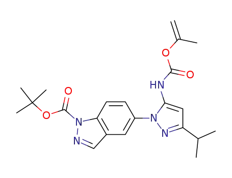 tert-butyl 5-(3-isopropyl-5-((prop-1-en-2-yloxy)carbonylamino)-1H-pyrazol-1-yl)-1H-indazole-1-carboxylate