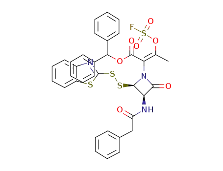 diphenylmethyl 2-[(3R,4R)-4-[(benzothiazol-2-yl)dithio]-3-phenylacetamido-2-oxo-azetidin-1-yl]-3-fluorosulfonyloxy-2-butenoate