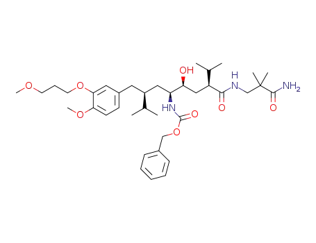 (1S,2S,4S)-4-(2-carbamoyl-2-methylpropyl-carbamoyl)-2-hydroxy-1-{(S)-2-[4-methoxy-3-(3-methoxypropoxy)-benzyl]-3-methylbutyl}-5-methylhexyl-carbamic acid benzyl ester