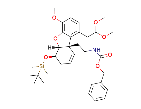 benzyl N-[2-[(5aR,6R,9aS)-6-(tert-butyldimethylsilyloxy)-6,7-dihydro-1-(2,2-dimethoxyethyl)-4-methoxy-9a(5aH)-dibenzofuranyl]ethyl]carbamate