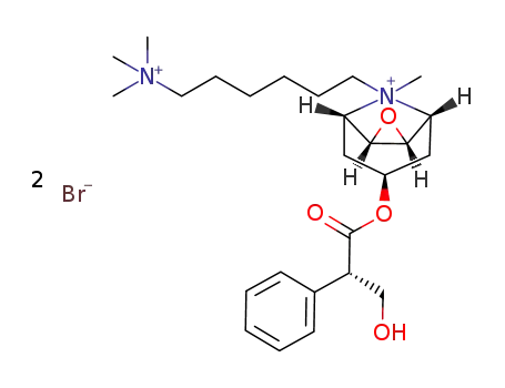 7-[(3-hydroxy-2-phenylpropanoyl)oxy]-9-methyl-9-[6-(N,N,N-trimethylammonio)hexyl]-3-oxa-9-azatricyclo[3.3.1.02,4]nonan-9-ium dibromide