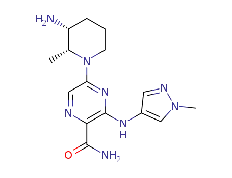 5-[(2R,3R)-3-amino-2-methylpiperidin-1-yl]-3-[(1-methyl-1H-pyrazol-4-yl)amino]pyrazine-2-carboxamide