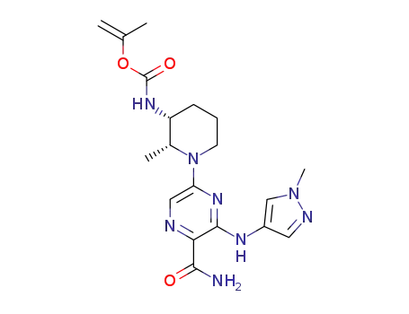 prop-1-en-2-yl N-[(2R,3R)-1-{5-carbamoyl-6-[(1-methyl-1H-pyrazol-4-yl)amino]pyrazin-2-yl}-2-methylpiperidin-3-yl]carbamate
