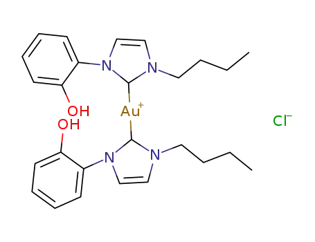bis(3-butyl-1-(2-hydroxyphenyl)-1H-imidazolium-2-yl)gold monochloride