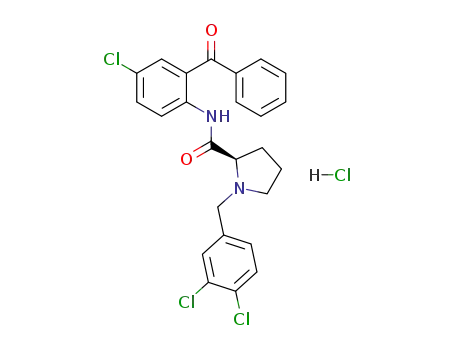 (R)-N-(2-benzoyl-4-chlorophenyl)-1-[(3,4-dichlorophenyl)-methyl]-2-pyrrolidinecarboxamide hydrochloride