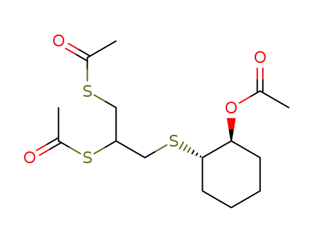 optically inactive trans-1-acetoxy-2-(2,3-bis-acetylsulfanyl-propylsulfanyl)-cyclohexane