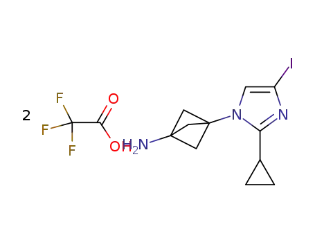3-(2-cyclopropyl-4-iodo-1H-imidazol-1-yl)bicyclo[1.1.1]pentan-1-amine bis(2,2,2-trifluoroacetate)