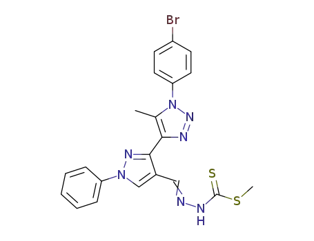 methyl 2-((3-(1-(4-bromophenyl)-5-methyl-1H-1,2,3-triazol-4-yl)-1-phenyl-1H-pyrazol-4-yl)methylene)hydrazine-1-carbodithioate