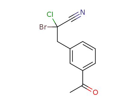 3-(3-acetylphenyl)-2-bromo-2-chloropropanenitrile