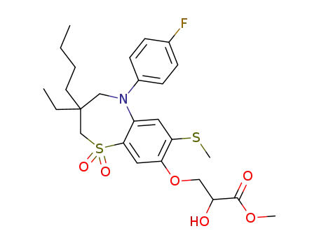 methyl 3-((3-butyl-3-ethyl-5-(4-fluorophenyl)-7-(methylthio)-1,1-dioxido-2,3,4,5-tetrahydro-1,5-benzothiazepin-8-yl)oxy)-2-hydroxypropanoate