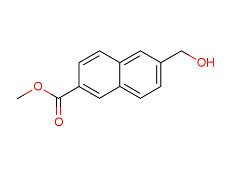 Molecular Structure of 55343-77-6 (2-Naphthalenecarboxylic acid, 6-(hydroxymethyl)-, methyl ester)