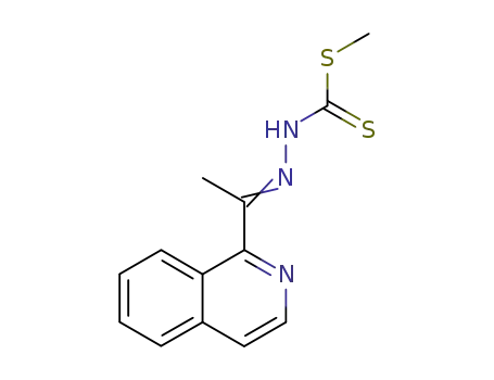 Molecular Structure of 85748-38-5 (Hydrazinecarbodithioic acid, [1-(1-isoquinolinyl)ethylidene]-, methyl
ester)