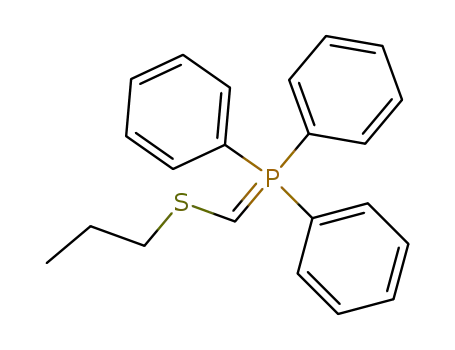 Molecular Structure of 90601-05-1 (Phosphorane, triphenyl[(propylthio)methylene]-)