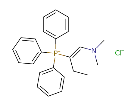 Molecular Structure of 90601-13-1 (Phosphonium, [1-[(dimethylamino)methylene]propyl]triphenyl-, chloride)