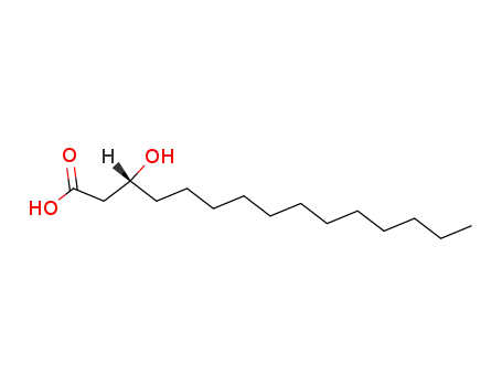 Molecular Structure of 61365-61-5 (Pentadecanoic acid, 3-hydroxy-, (R)-)