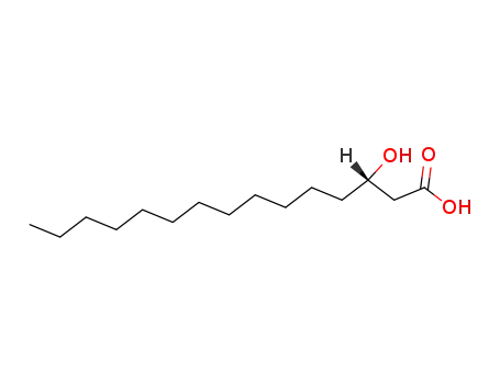 Molecular Structure of 61365-60-4 (Pentadecanoic acid, 3-hydroxy-, (S)-)